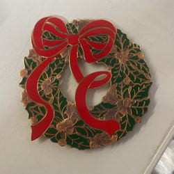 Christmas Wreath Trivet Metal
