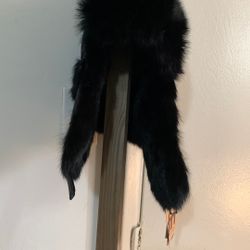Rabbit Fur Aviator Hat/ Black