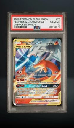 Reshiram & Charizard GX PSA 10 Holo TAG TEAM 20/214