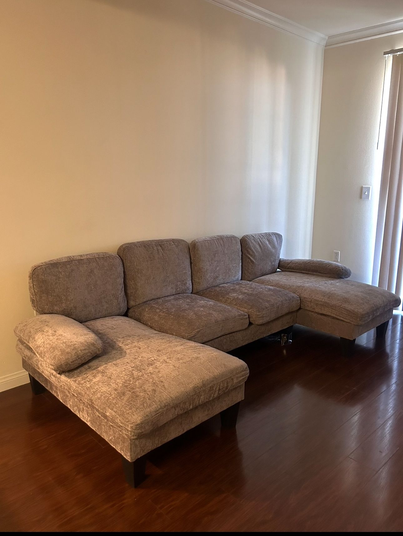6 feet u shaped sectional Sofa 105 inch with double Chaises