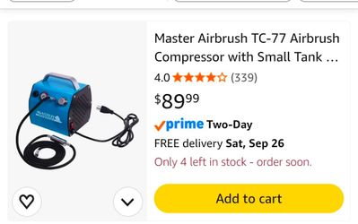 Master Airbrush TC-77 Airbrush Compressor with Small Tank