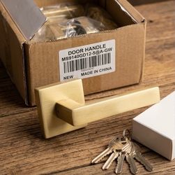 Modern Gold Door Handle Set (New in Box) a 5-pack set