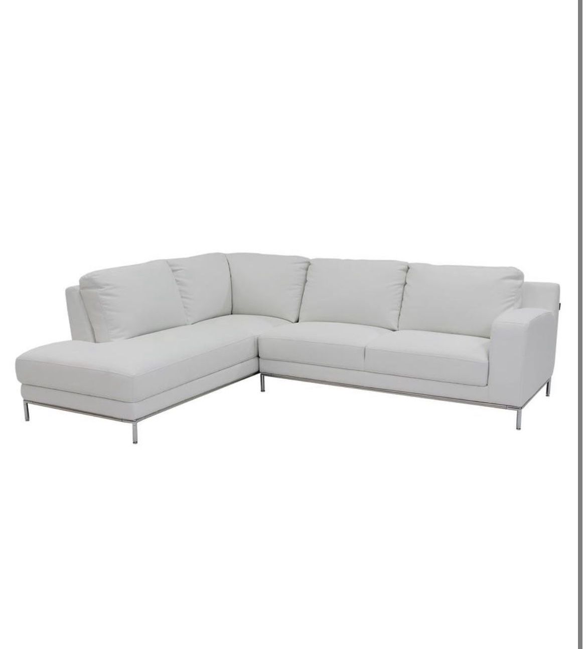 Sectional Sofá White Leather From El Dorado