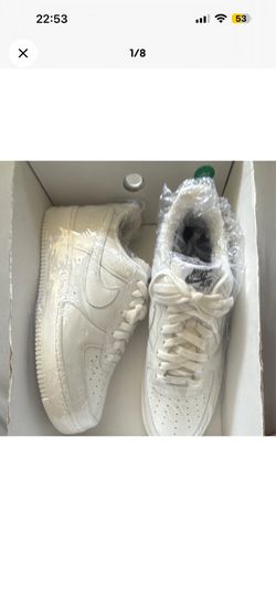 Nike Air Force 1 Low Top White Leather Lace-Up Sneakers