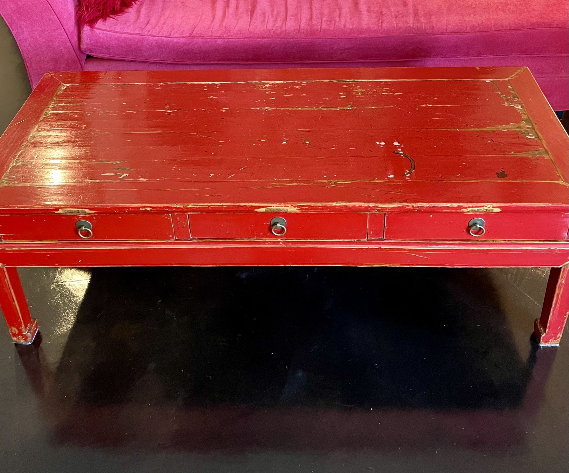 Red Lacquer Coffee Table