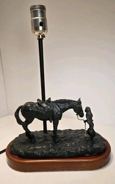 Montana Silversmiths "First Love" Cowgirl & Horse Statue Lamp