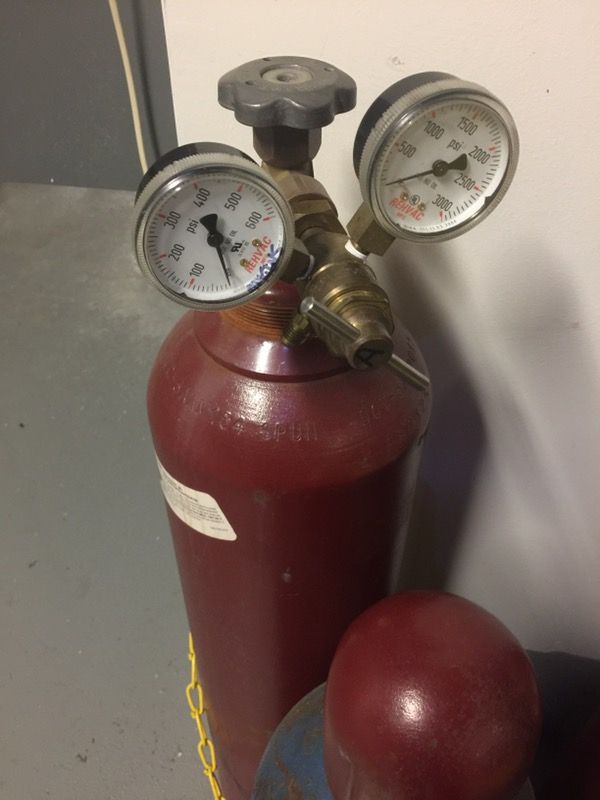 Nitrogen Tank and High Pressure Regulator
