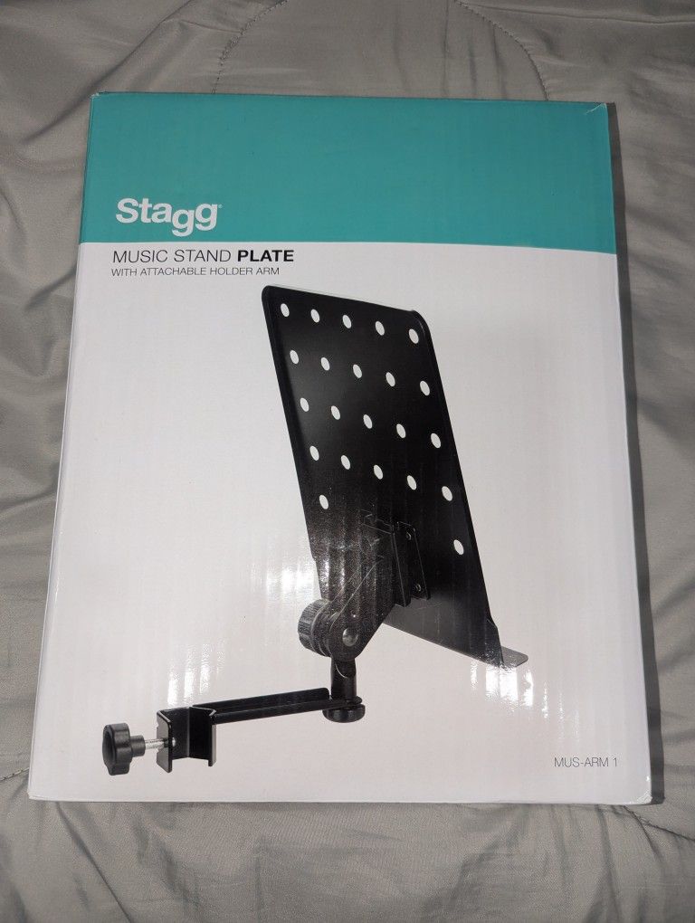 Music Stand Plate With Attached Holder Arm
