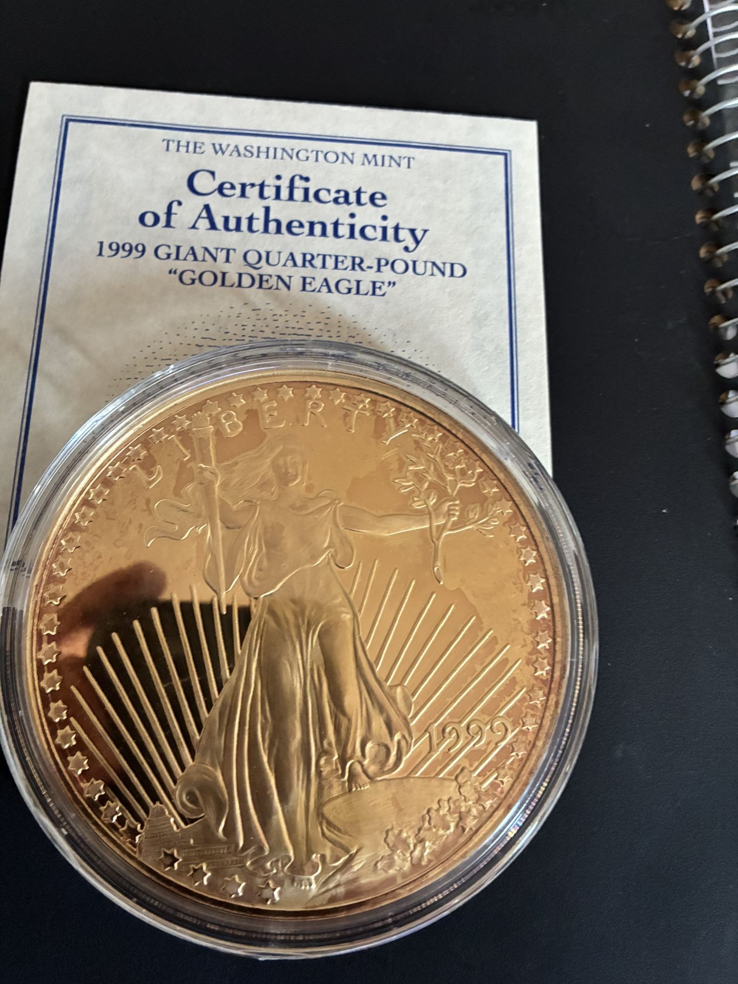 1/4 Pound Sterling Silver 1999 Golden Eagle Proof