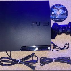SONY PLAYSTATION 3 PS3 SLIM CONSOLE WITH VIDEO GAME & CONTROLLER