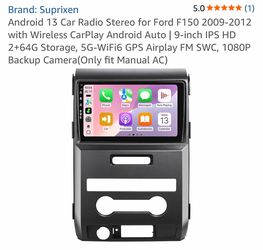 Android 13 Car Radio Stereo for Ford F150 2009-2012 with Wireless CarPlay Android Auto | 9-inch IPS HD 2+64G Storage, 5G-WiFi6 GPS Airplay FM SWC, 108