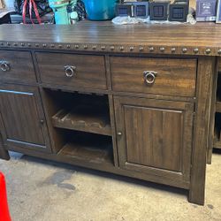 2 Lightly Used Solid Wood Wine Cabinets