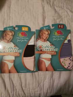 2 New fruit of the loom 3 pack thongs size 6 & 7