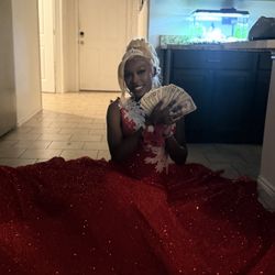 Red Sequin Mermaid Prom Dress