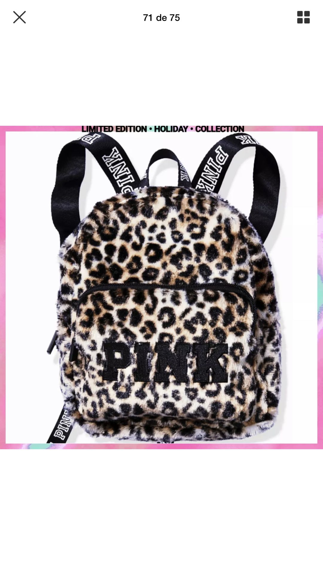 SALE $25.00 WAS $30.00 New Victoria’s Secret Pink Leopard Faux Mini Backpack Limited Edition