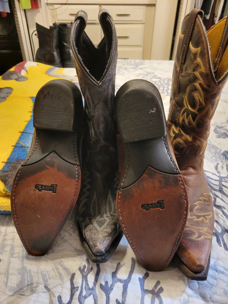 Tow Pairs Cowboy Boots Men Size 9