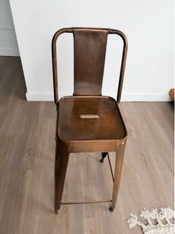 Industrial Bronze Metal Bar Stool – Tolix Style Counter/Bar Chair