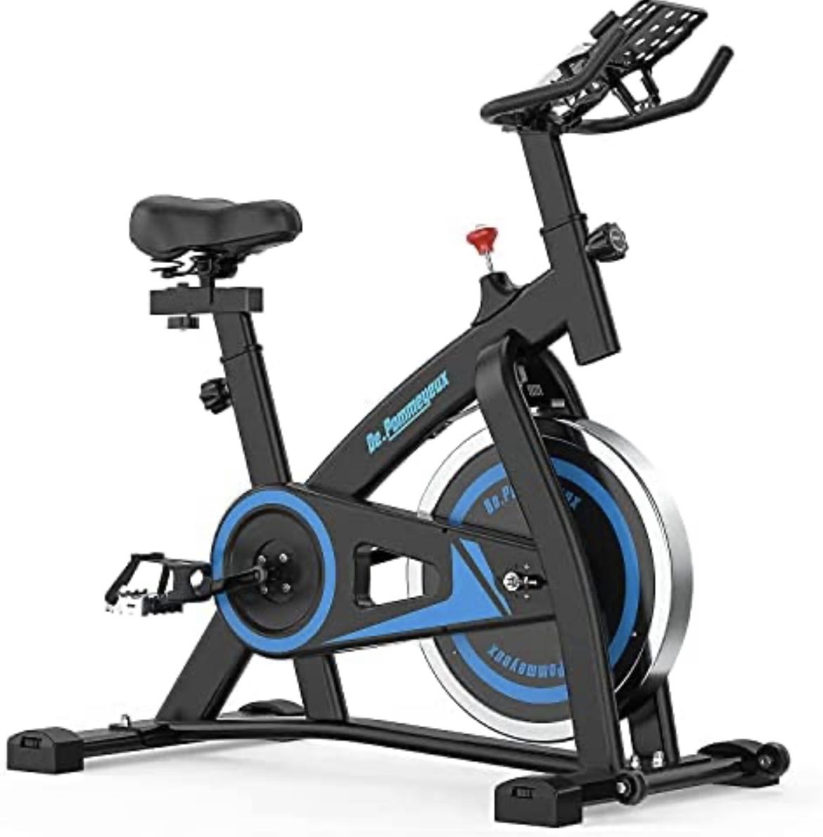 De.Pommeyeux Exercise Bike, Indoor Cycling Bike Stationary with 35 Lbs Flywheel, Workout Bike Fitness Bikes for Home Cardio with Comfortable Seat, Sil