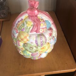 Eggs & Ribbon Ceramic Cookie Jar $9.99