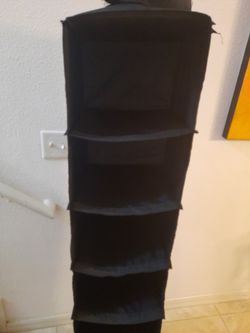 Six Shelf Hanging Shoe Rack, Belt Loop, Hat/Belt Rack