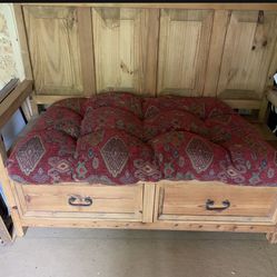 Pine bench - Like New Condition (cushion Sold Separate)