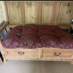 Solid Pine bench - Like New Condition (cushion Is Separate)