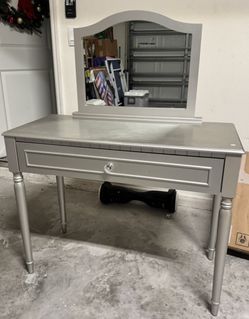 Wood Vanity With Mirror