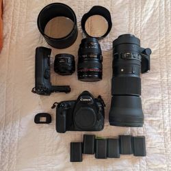 Canon 5D Mark IV Body with 3 Lenses & more + 6 Batteries, 5Dmk4,  L Series.