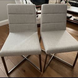 Living space Mid Century Modern Dining Chairs Light Grey