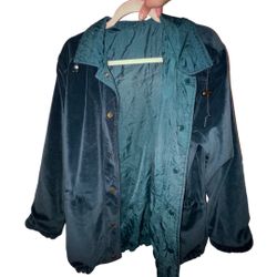Reversible Teal Velour Jacket 