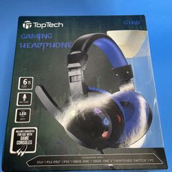 TopTech Gaming Headphone CH10 Game Consoles color-changing LED (NEW NEVER USED)