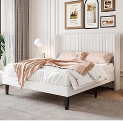 Creme Queen Sized Bedframe & Mattress