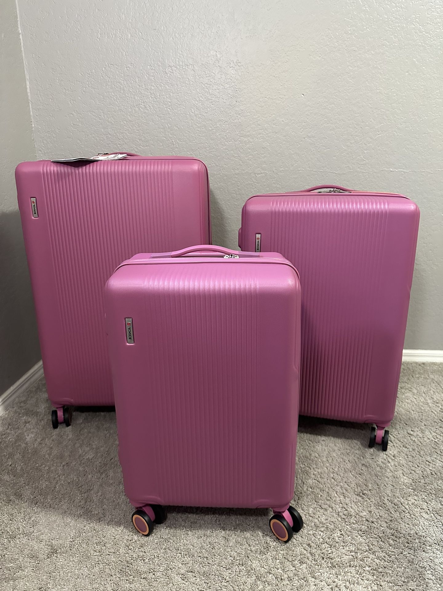 Hardshell 3 piece luggage set Pink
