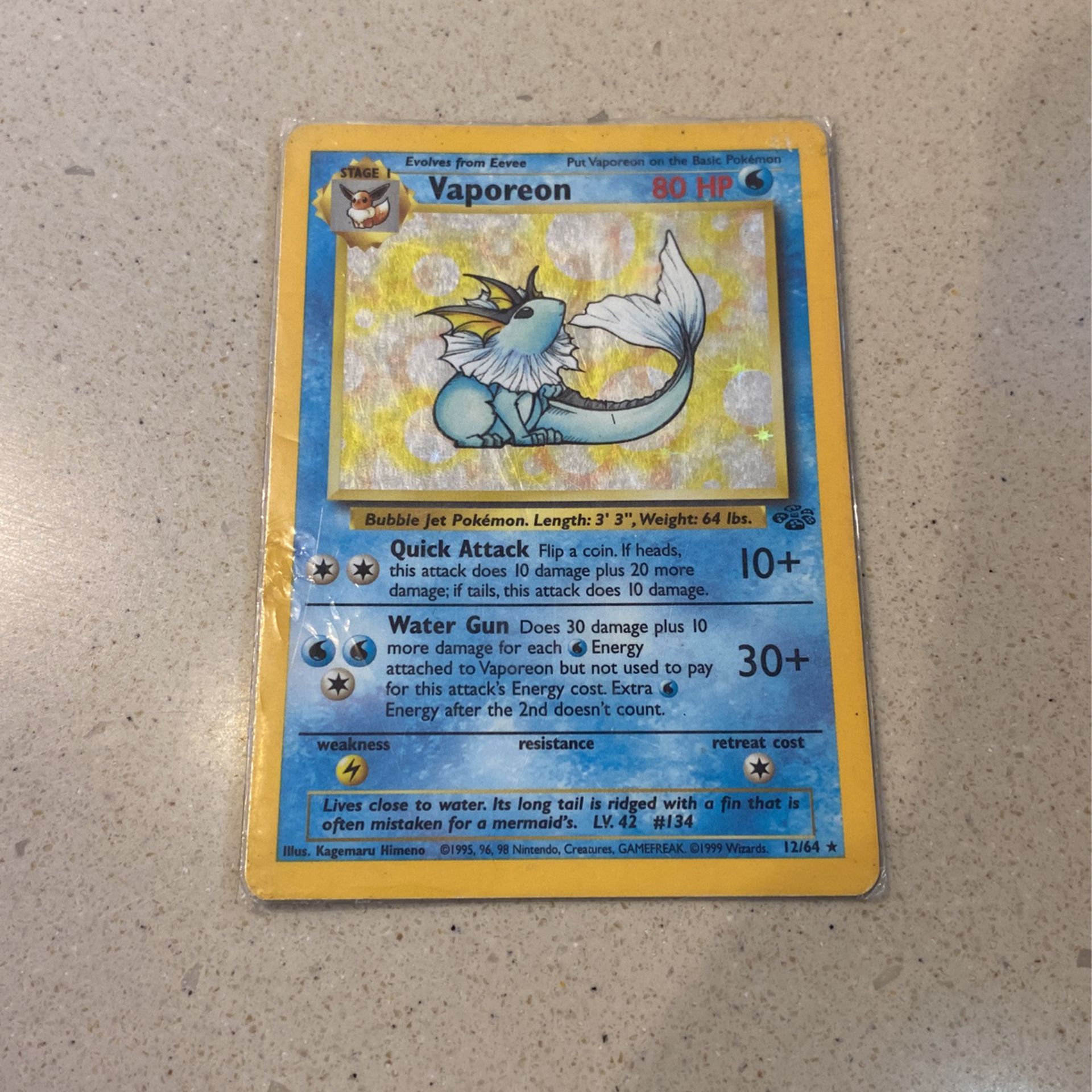 Vaporeon Pokémon Card 