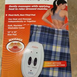 Sunbeam Heating And Massage Pad For Pain Relief 12-in By 12-in