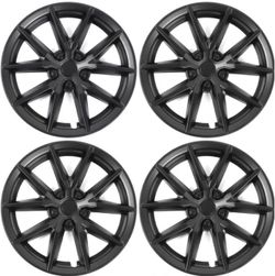 4PCS Hub Cap, Compatible for Tesla Model 3 ! 18 Inch Hubcap Replacement Wheel Cap Automobile Full Rim Cover Accessories (Color : 4PCS Black)