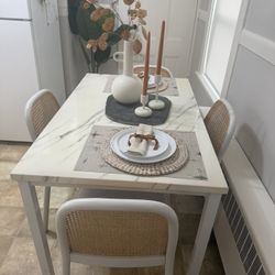 Faux Marble Dining Table $150