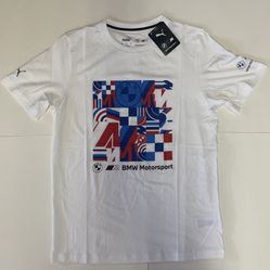 Puma BMW Motorsport Graphic White T Shirt Men’s 533381-02 MSRP $40