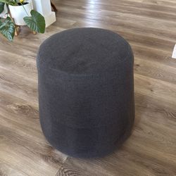 Gray Fabric Pouf/Stool