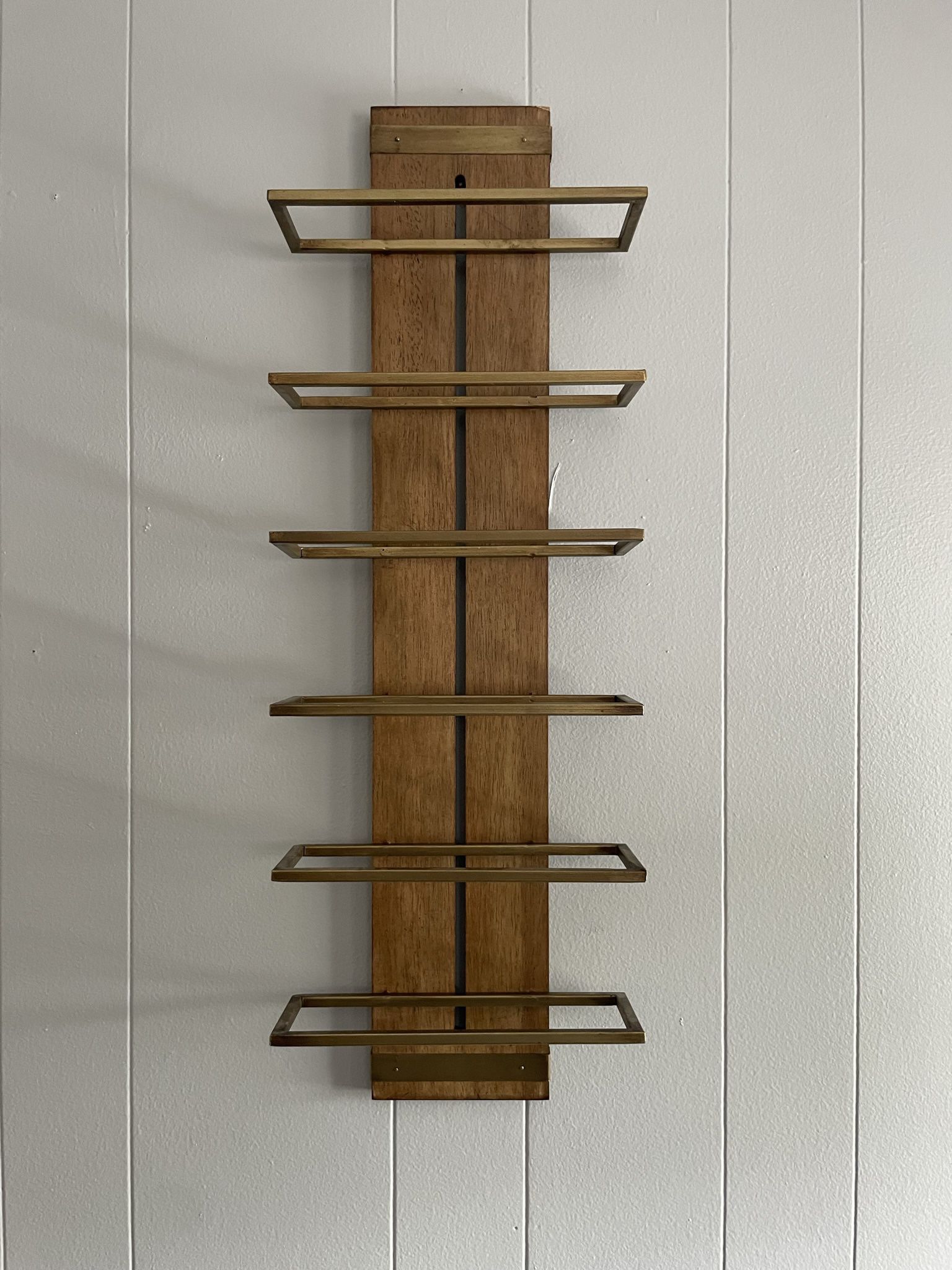 6 Tier Wood And Metal Floating Shelves 