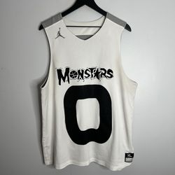 Vintage Air Jordan Space Jam Monstars Reversible Jersey Mens XL Grey Y2K