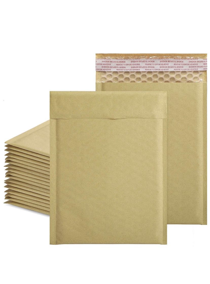 50pcs Kraft Bubble Mailers 6x10 Inch Padded Envelopes #0 Kraft Bubble Lined Poly Mailers Self Seal in Natural