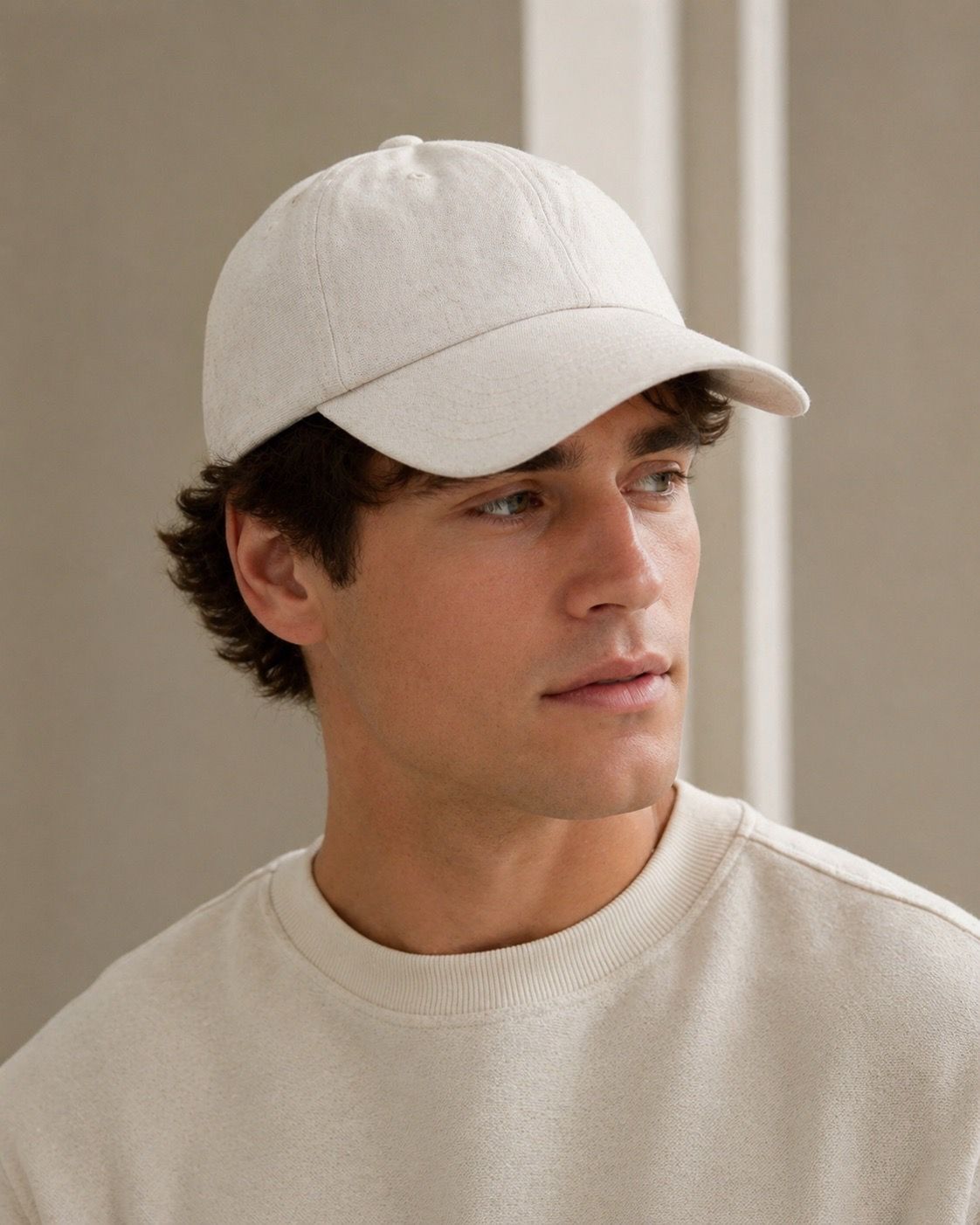 Banana Republic Off White Beige Linen Blend Baseball Cap