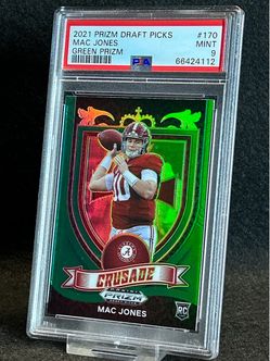 2021 Prizm Draft Picks 💥 Mac Jones 💥 Green Prizm Rookie PSA 9 Mint 💎 - New England Patriots / Jacksonville Jaguars
