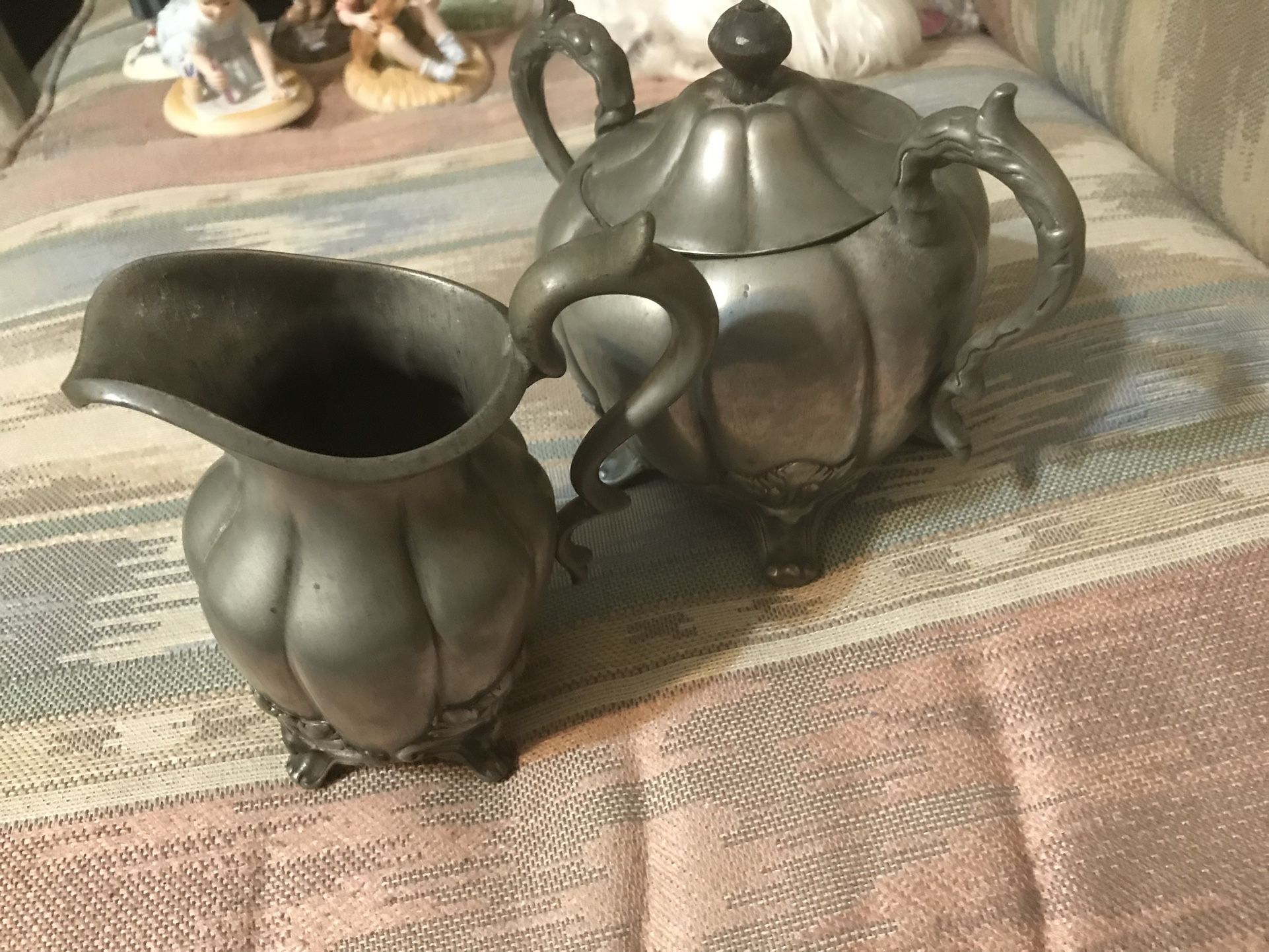 2 PIECES VINTAGE PEWTER