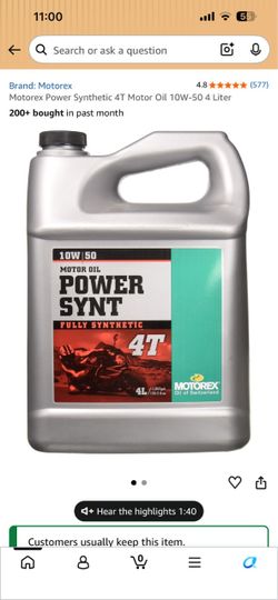 Motorex Power Synthetic 4T Motor Oil 10W-50 4 Liter