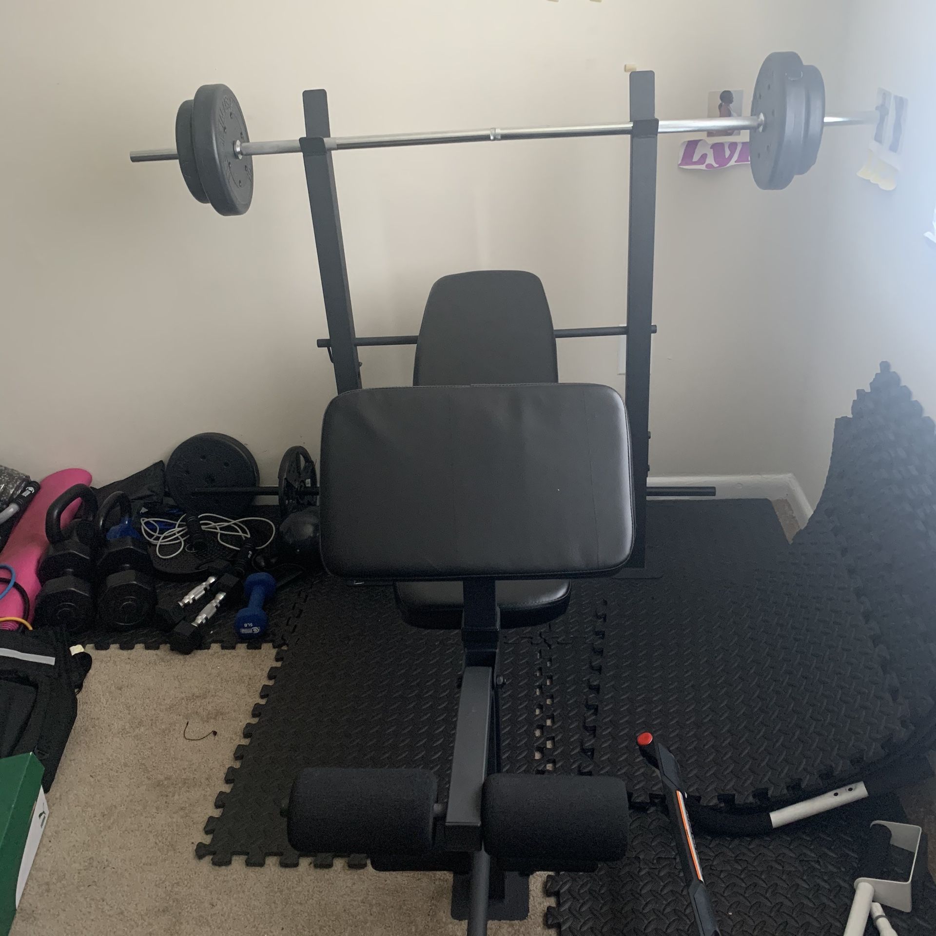 Workout Bench With Barbell