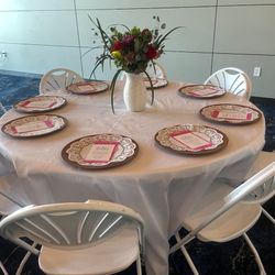 White Round Tablecloths 