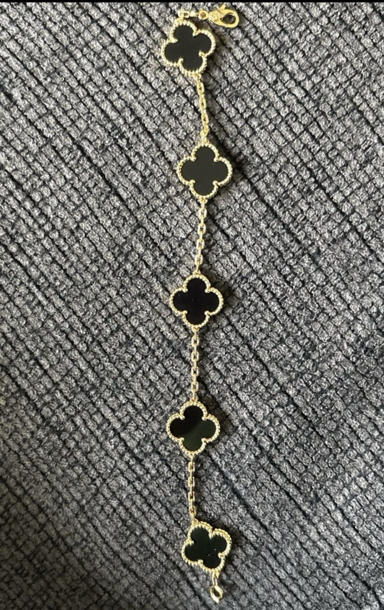 Gold Black clover Bracelet