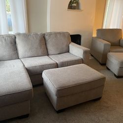 Ashely Reversible Sectional And Matching Chair